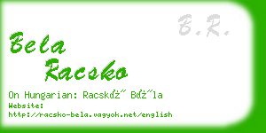 bela racsko business card